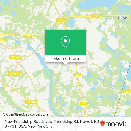 New Friendship Road, New Friendship Rd, Howell, NJ 07731, USA map