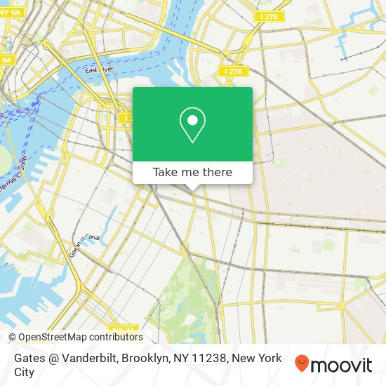 Mapa de Gates @ Vanderbilt, Brooklyn, NY 11238