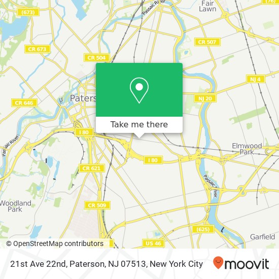 Mapa de 21st Ave 22nd, Paterson, NJ 07513
