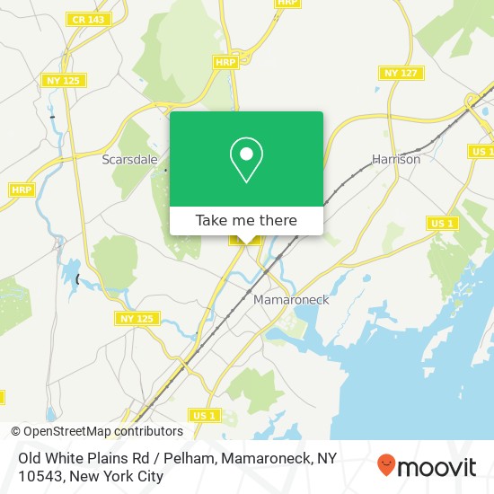 Mapa de Old White Plains Rd / Pelham, Mamaroneck, NY 10543