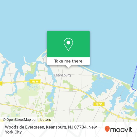 Mapa de Woodside Evergreen, Keansburg, NJ 07734