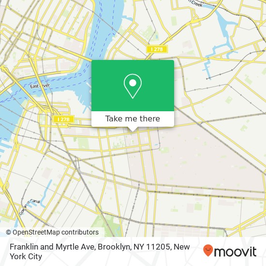 Franklin and Myrtle Ave, Brooklyn, NY 11205 map