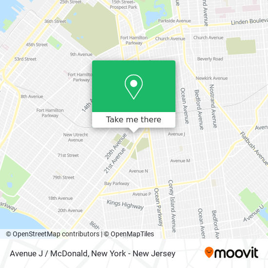 Avenue J / McDonald map