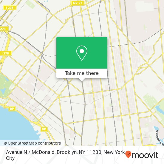 Mapa de Avenue N / McDonald, Brooklyn, NY 11230