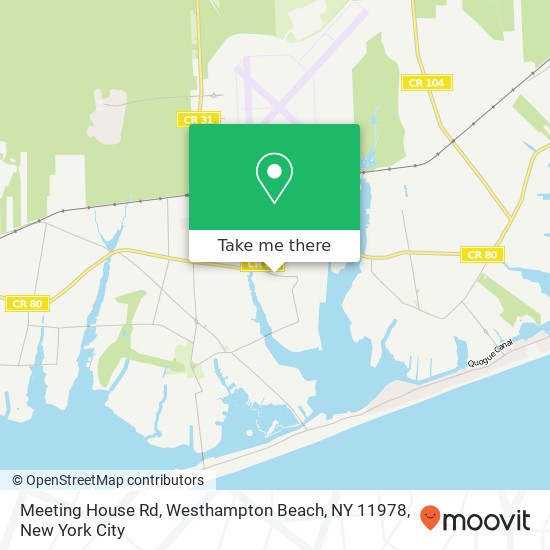 Mapa de Meeting House Rd, Westhampton Beach, NY 11978