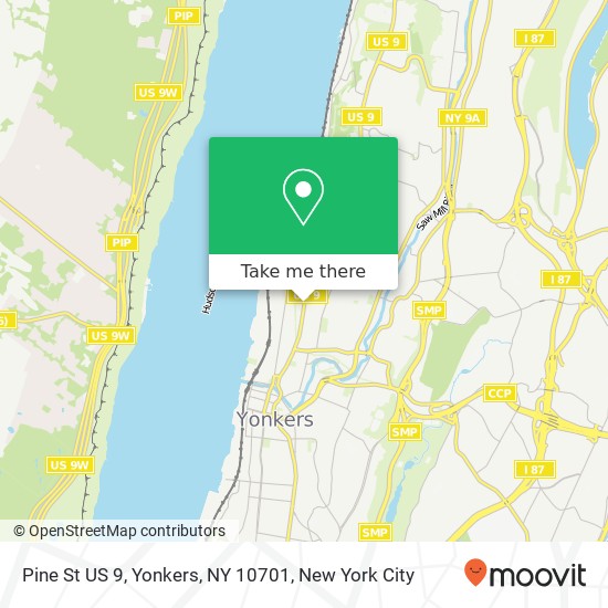 Mapa de Pine St US 9, Yonkers, NY 10701