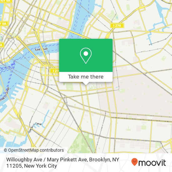 Mapa de Willoughby Ave / Mary Pinkett Ave, Brooklyn, NY 11205