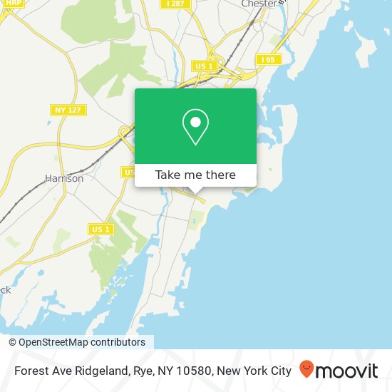 Mapa de Forest Ave Ridgeland, Rye, NY 10580