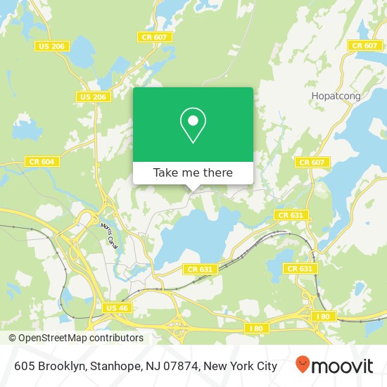Mapa de 605 Brooklyn, Stanhope, NJ 07874