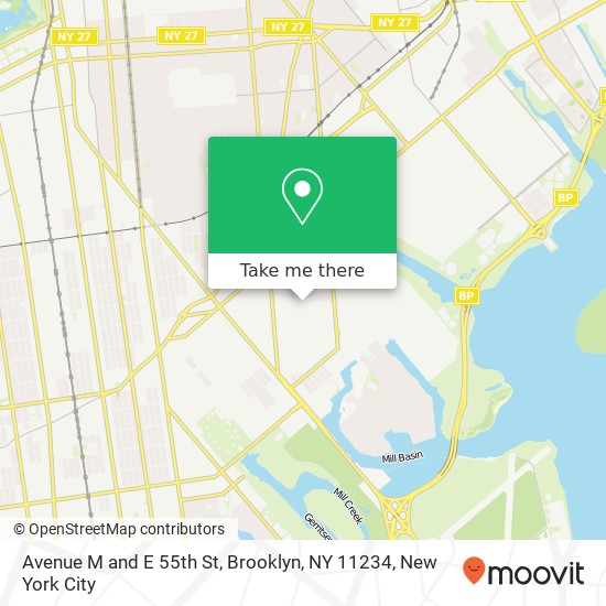 Mapa de Avenue M and E 55th St, Brooklyn, NY 11234