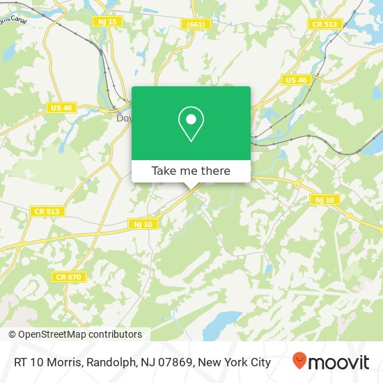 Mapa de RT 10 Morris, Randolph, NJ 07869
