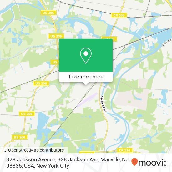 328 Jackson Avenue, 328 Jackson Ave, Manville, NJ 08835, USA map