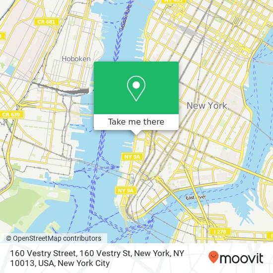 160 Vestry Street, 160 Vestry St, New York, NY 10013, USA map