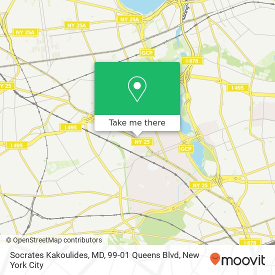 Mapa de Socrates Kakoulides, MD, 99-01 Queens Blvd