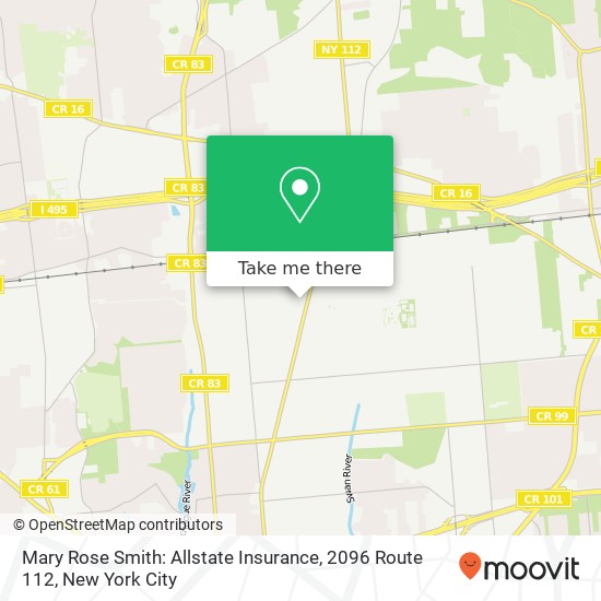 Mapa de Mary Rose Smith: Allstate Insurance, 2096 Route 112