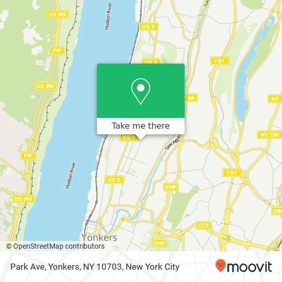Mapa de Park Ave, Yonkers, NY 10703