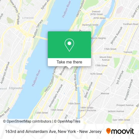 163rd and Amsterdam Ave map