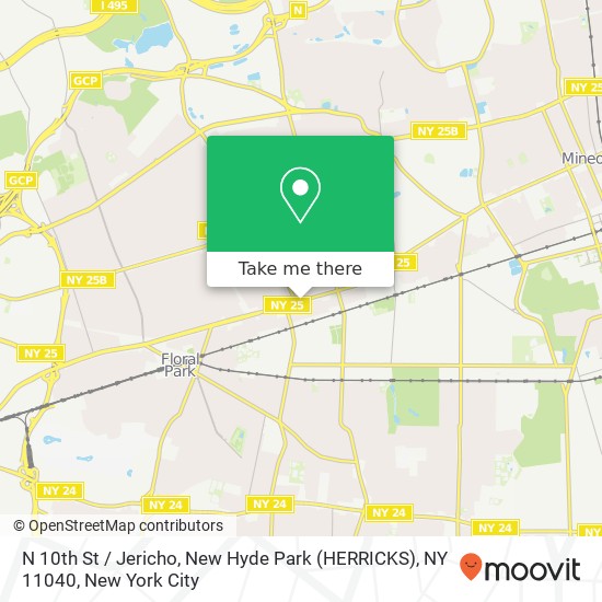 Mapa de N 10th St / Jericho, New Hyde Park (HERRICKS), NY 11040