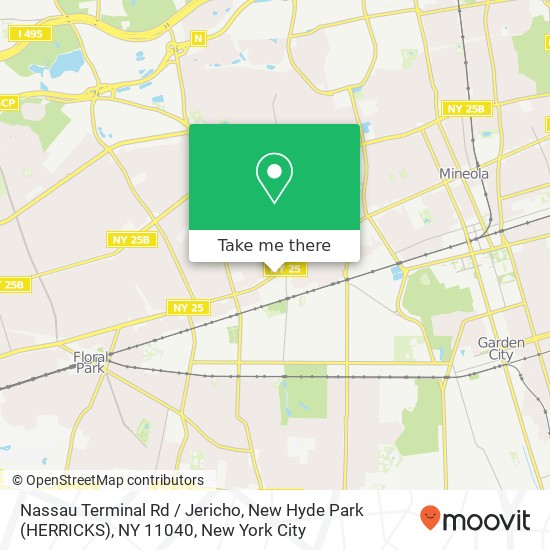 Mapa de Nassau Terminal Rd / Jericho, New Hyde Park (HERRICKS), NY 11040