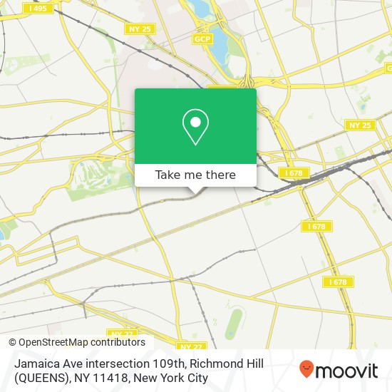 Jamaica Ave intersection 109th, Richmond Hill (QUEENS), NY 11418 map
