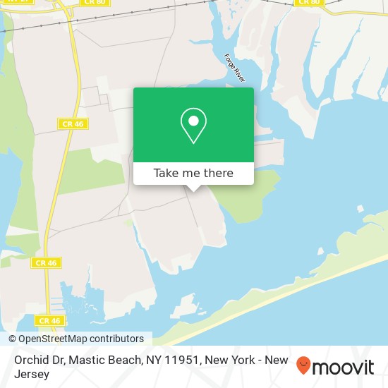 Orchid Dr, Mastic Beach, NY 11951 map