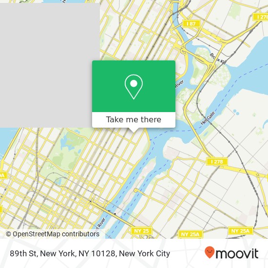 89th St, New York, NY 10128 map