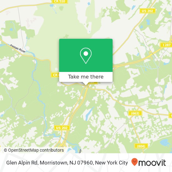 Mapa de Glen Alpin Rd, Morristown, NJ 07960
