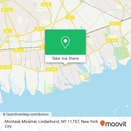 Mapa de Montauk Miramar, Lindenhurst, NY 11757