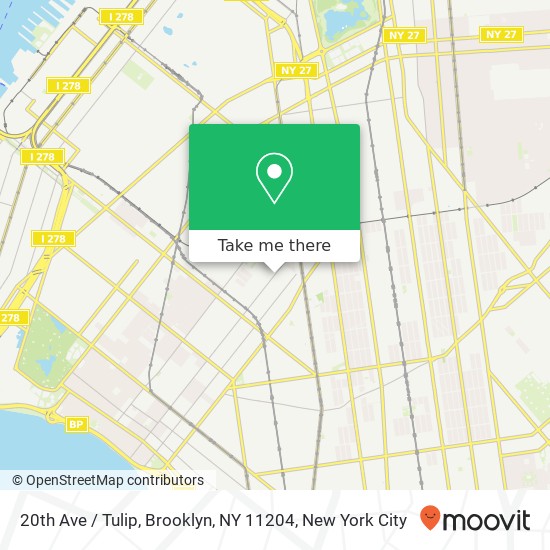 20th Ave / Tulip, Brooklyn, NY 11204 map