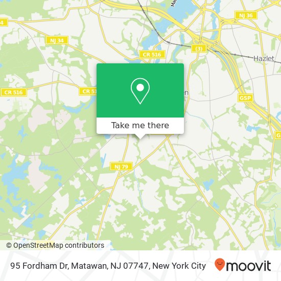 Mapa de 95 Fordham Dr, Matawan, NJ 07747