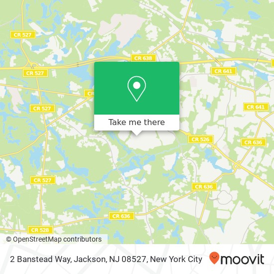 Mapa de 2 Banstead Way, Jackson, NJ 08527