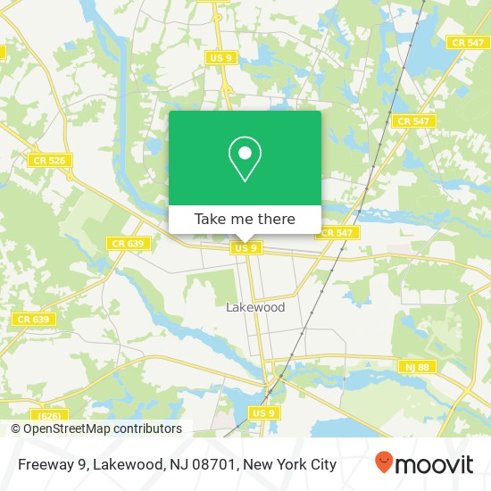 Mapa de Freeway 9, Lakewood, NJ 08701