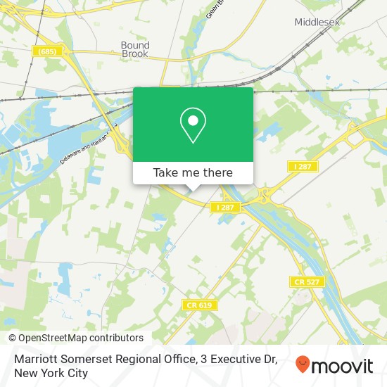 Mapa de Marriott Somerset Regional Office, 3 Executive Dr