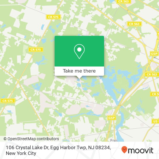 106 Crystal Lake Dr, Egg Harbor Twp, NJ 08234 map