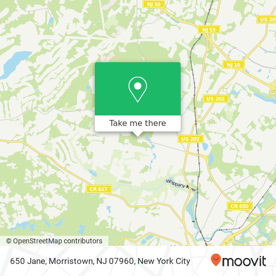 Mapa de 650 Jane, Morristown, NJ 07960