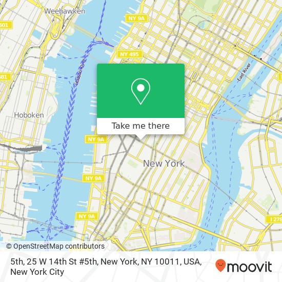 Mapa de 5th, 25 W 14th St #5th, New York, NY 10011, USA