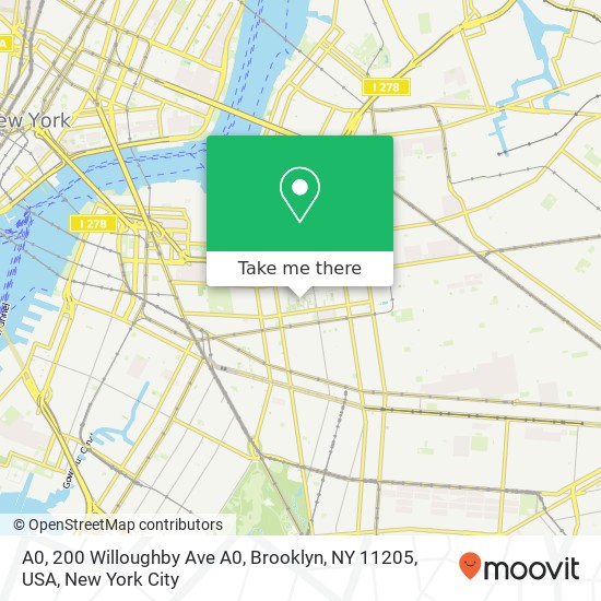 Mapa de A0, 200 Willoughby Ave A0, Brooklyn, NY 11205, USA
