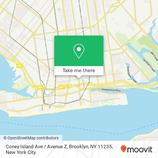 Coney Island Ave / Avenue Z, Brooklyn, NY 11235 map