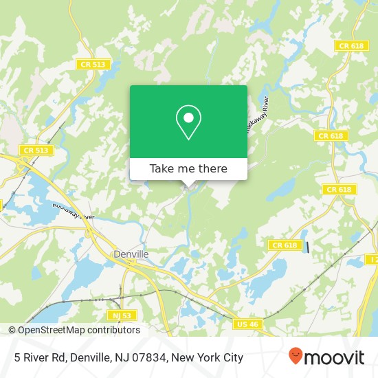 Mapa de 5 River Rd, Denville, NJ 07834