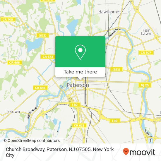 Mapa de Church Broadway, Paterson, NJ 07505