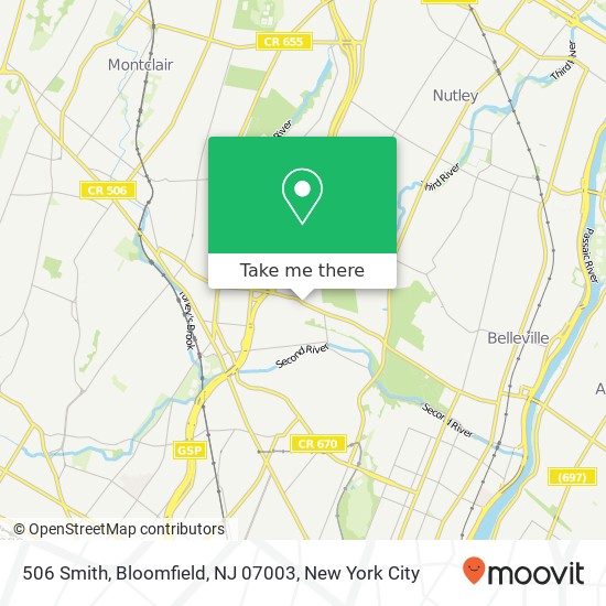 Mapa de 506 Smith, Bloomfield, NJ 07003