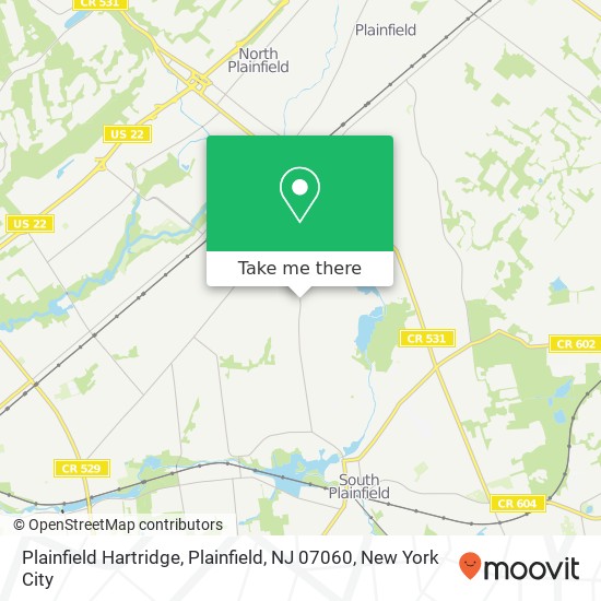 Mapa de Plainfield Hartridge, Plainfield, NJ 07060