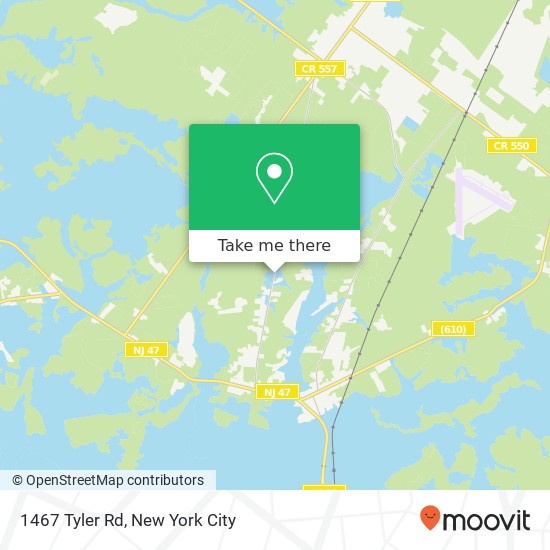 Mapa de 1467 Tyler Rd, Woodbine, NJ 08270