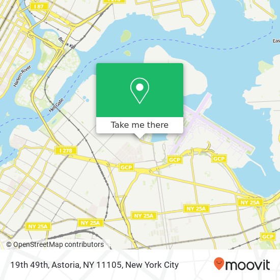 Mapa de 19th 49th, Astoria, NY 11105
