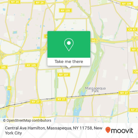 Mapa de Central Ave Hamilton, Massapequa, NY 11758