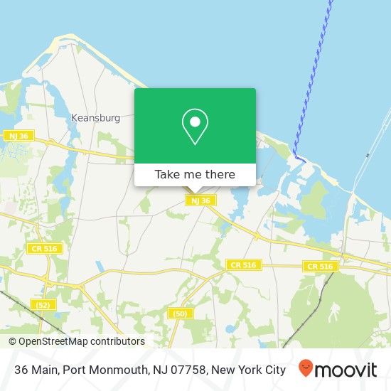Mapa de 36 Main, Port Monmouth, NJ 07758