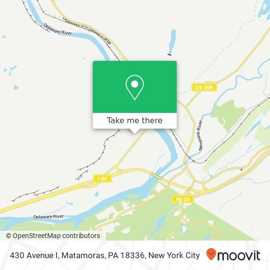 Mapa de 430 Avenue I, Matamoras, PA 18336