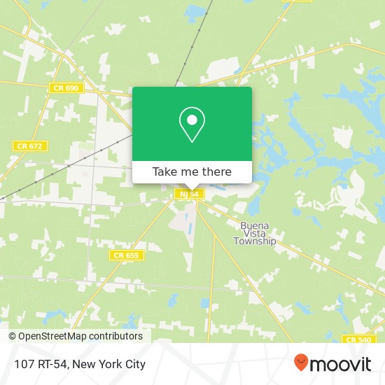 Mapa de 107 RT-54, Buena, NJ 08310