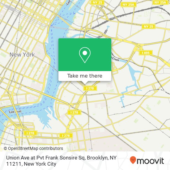 Union Ave at Pvt Frank Sonsire Sq, Brooklyn, NY 11211 map