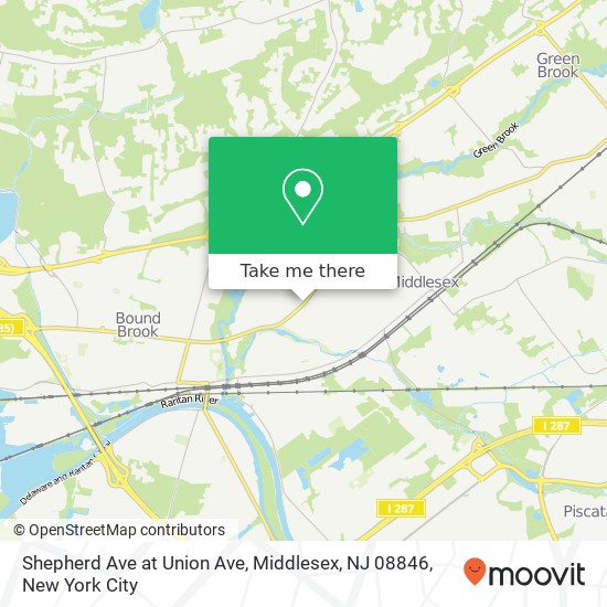 Mapa de Shepherd Ave at Union Ave, Middlesex, NJ 08846